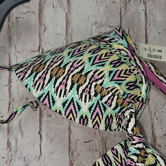 Aeropostale bikini top muti color print size large new nwt - Picture 2 of 6